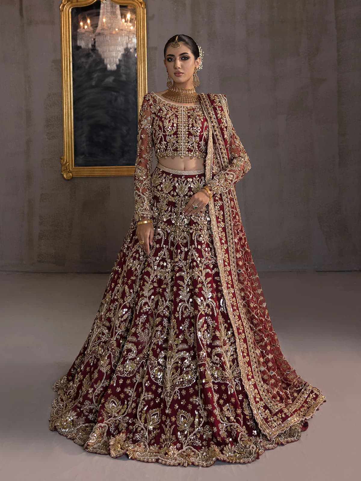 Embroidered Tulle Lace Front
